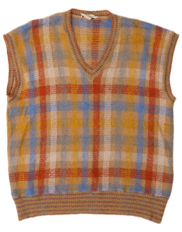 Colete masculino vintage regata grande xadrez multicolorido