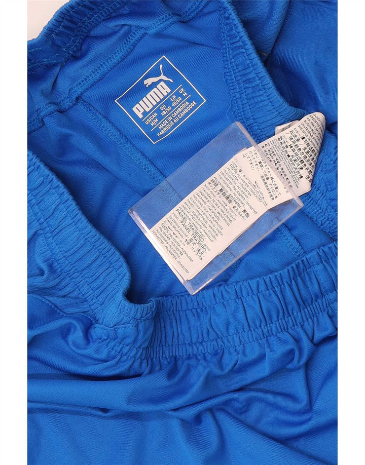 Shorts esportivos masculinos Puma médio azul colorblock poliéster