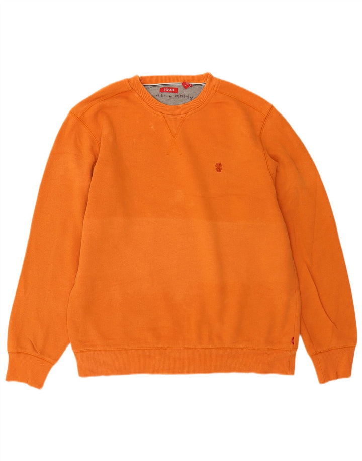 Izod moletom masculino jumper médio algodão laranja