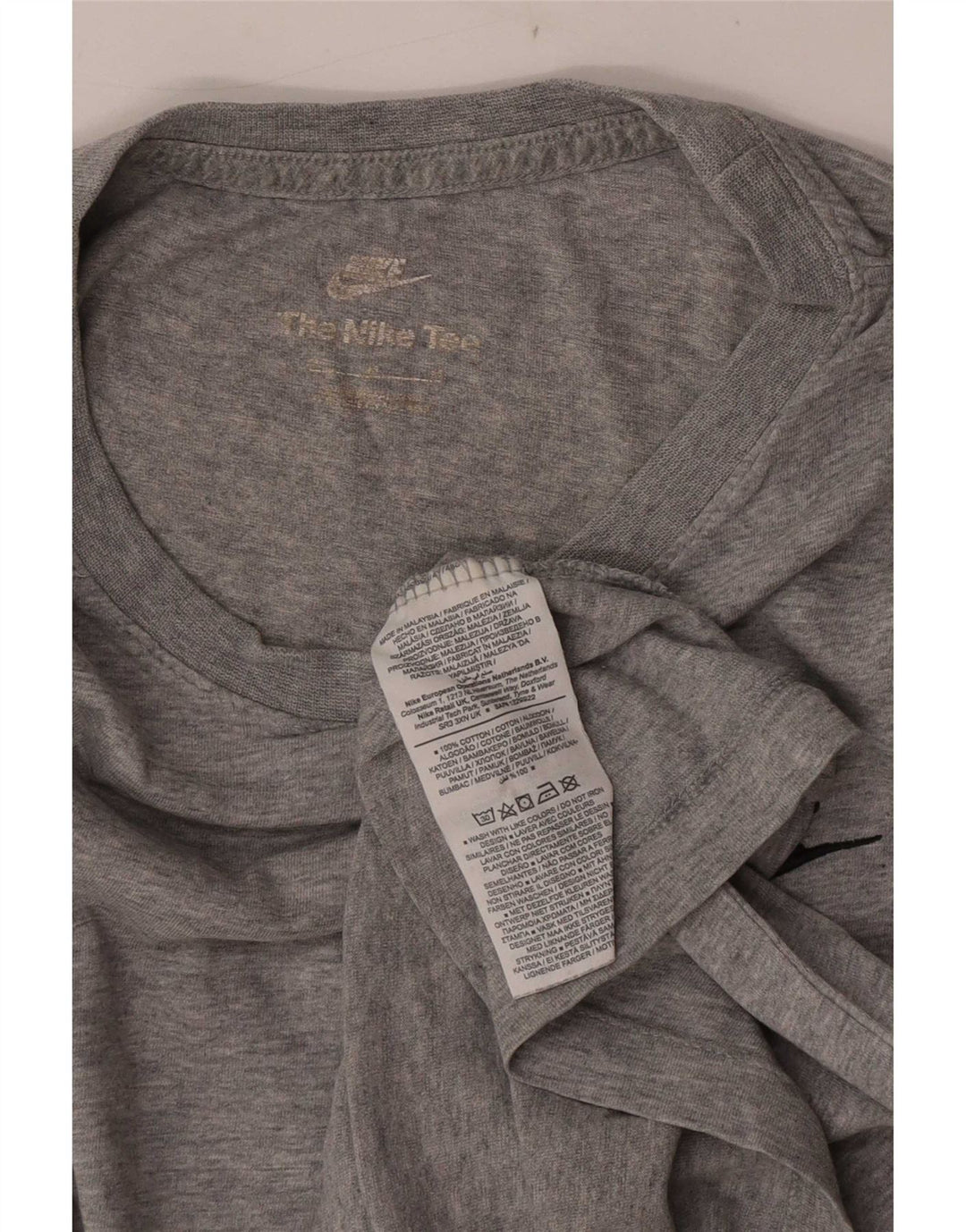 Camiseta masculina Nike Top cinza médio manchado de algodão