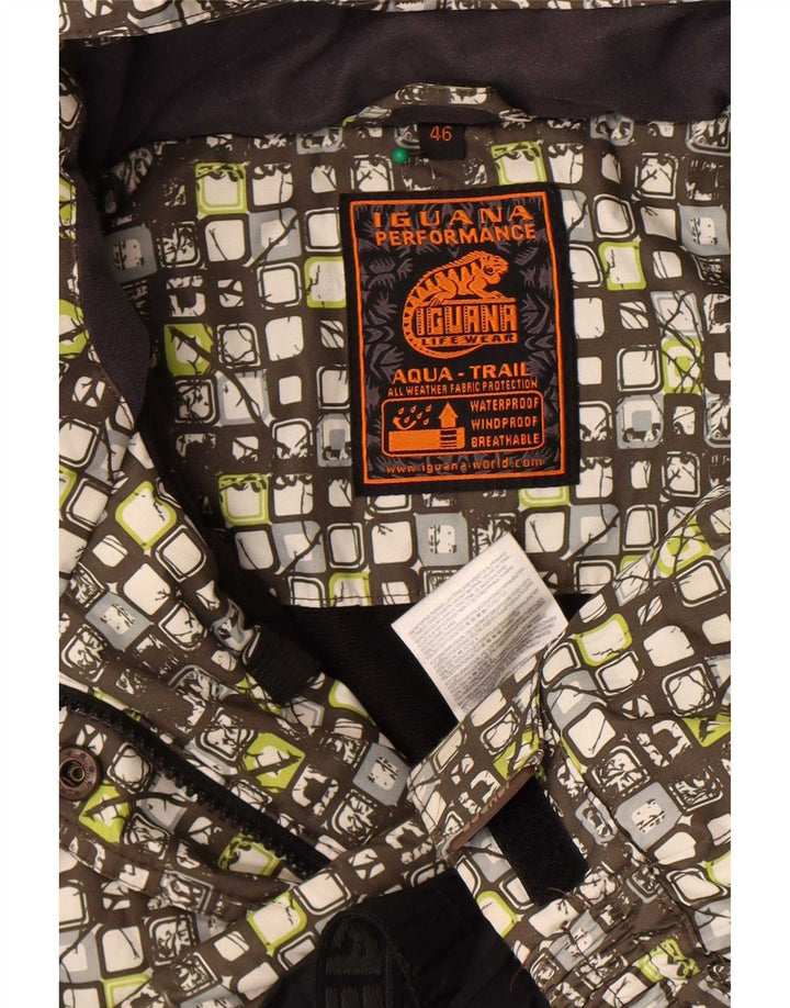 Jaqueta corta-vento feminina com capuz Iguana EU 46 XL multicolorido geométrico