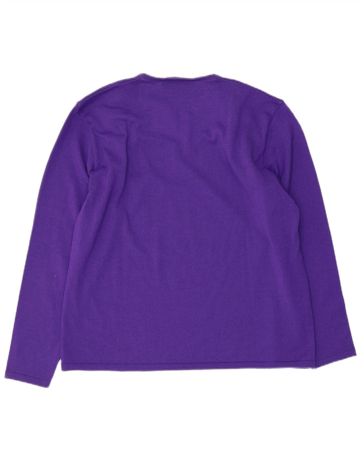 Suéter feminino Marina Rinaldi com gola quadrada tamanho 23 roxo médio