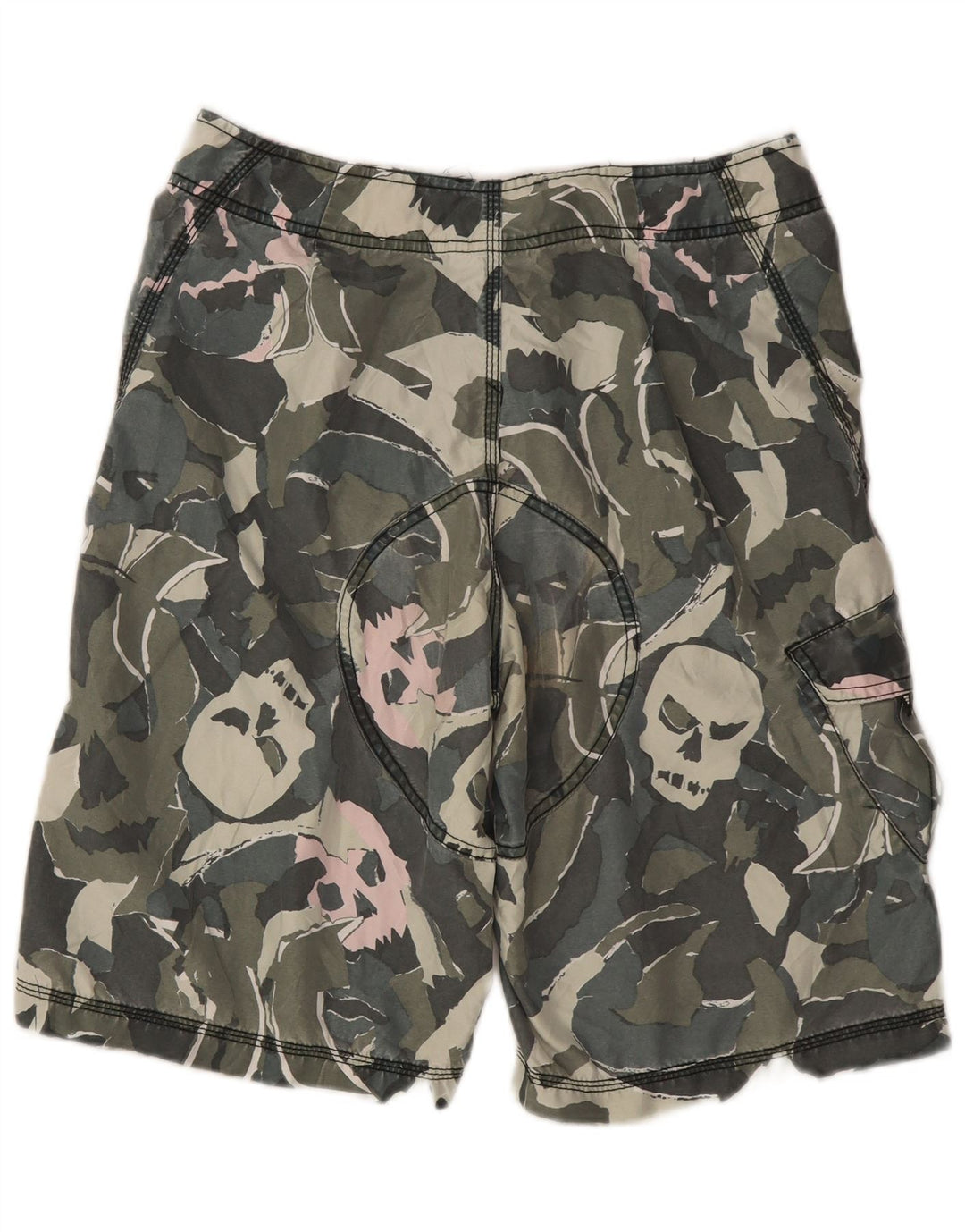Shorts cargo masculino Hurley W30 poliéster camuflado verde médio