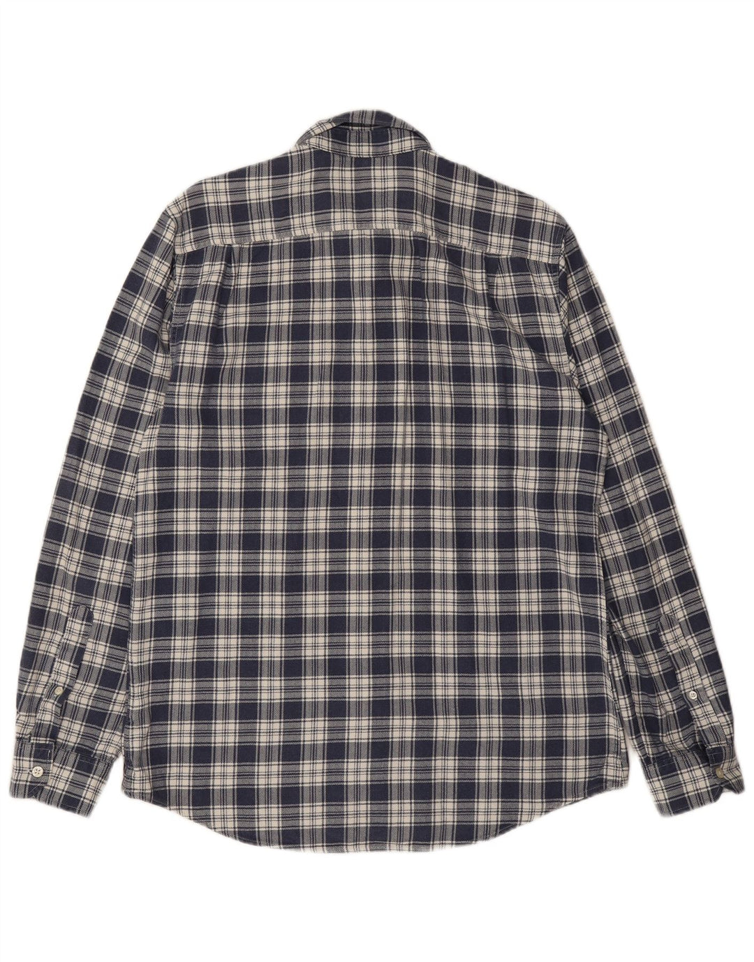JACK WILLS Camisa masculina de flanela clássica de ajuste médio, azul marinho, algodão xadrez