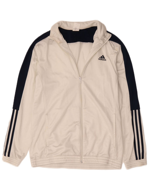 Adidas Mens Tracksuit Top Jacket UK 44/46 Grande Branco Colorblock Poliéster