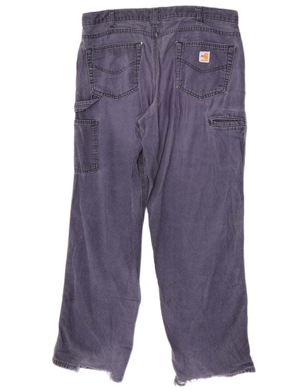 Calça Carhartt Masculina Straight Cargo W36 L32 Azul Algodão