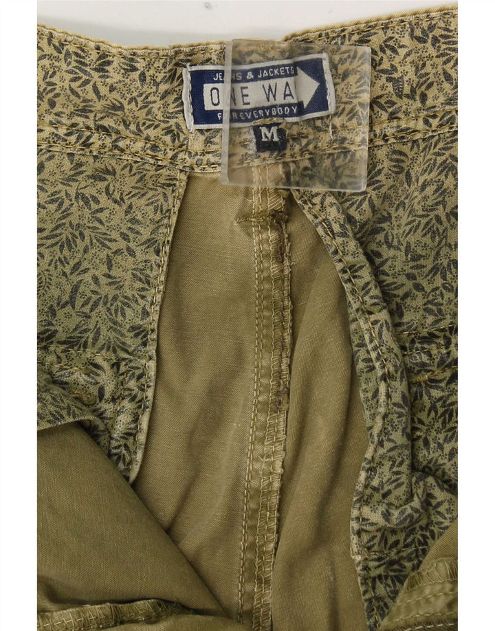 Shorts cargo masculino ONE WAY médio W32 algodão cáqui