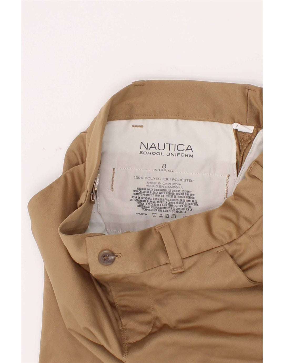 Nautica Boys Chino Shorts 7-8 Anos W24 Poliéster Bege