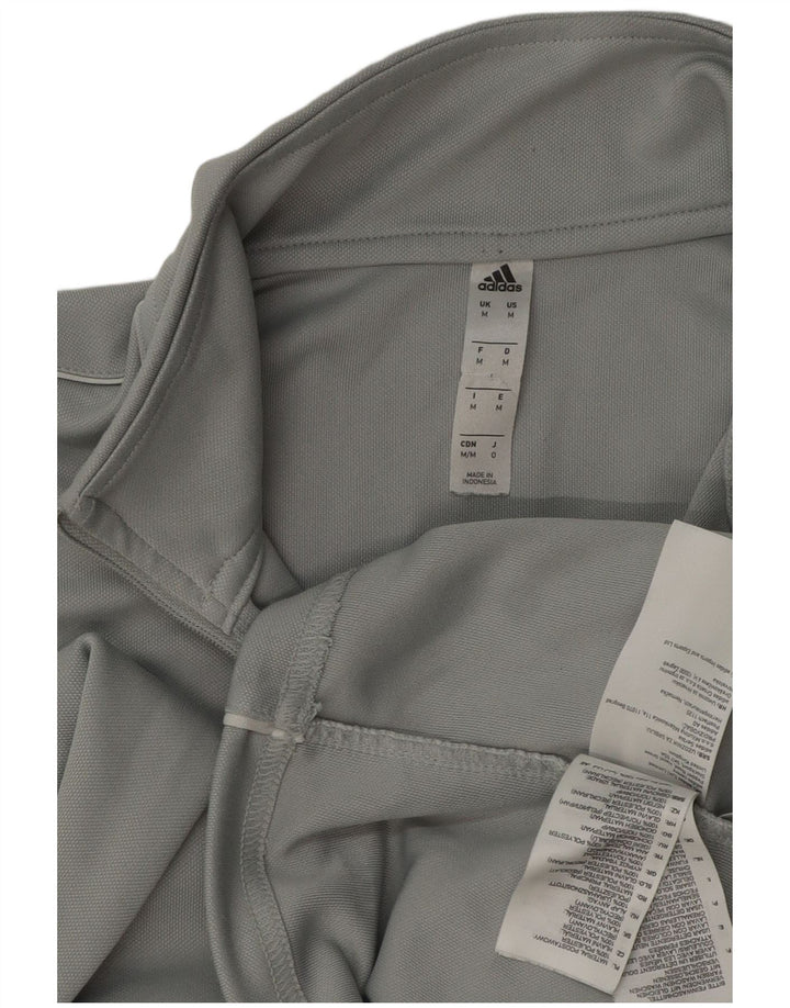 Adidas Mens Aeroready Zip Neck Pullover Treino Top Cinza Médio Poliéster