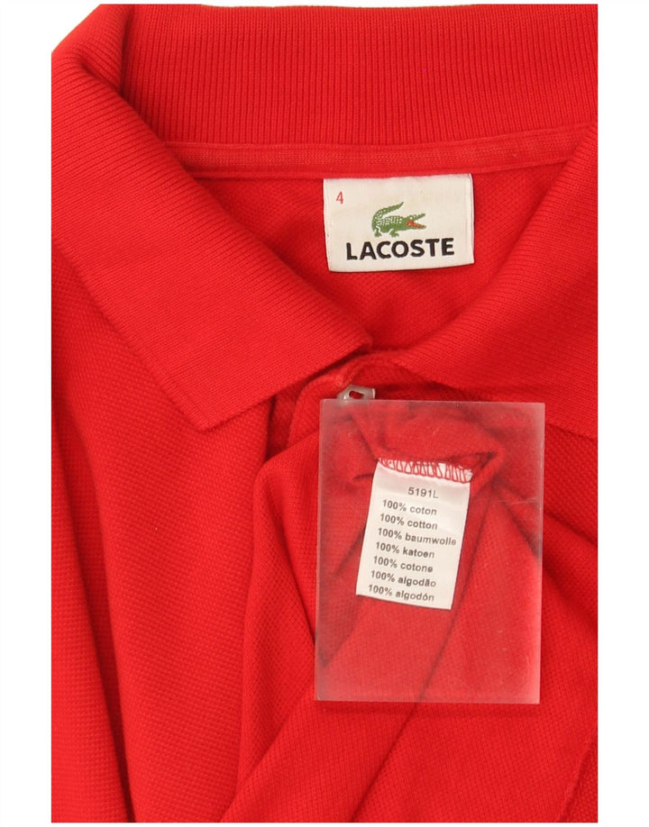 Camisa polo masculina Lacoste tamanho 4 médio algodão vermelho