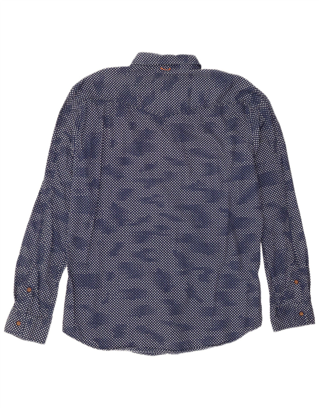 Camisa masculina Hugo Boss XL azul marinho algodão geométrico