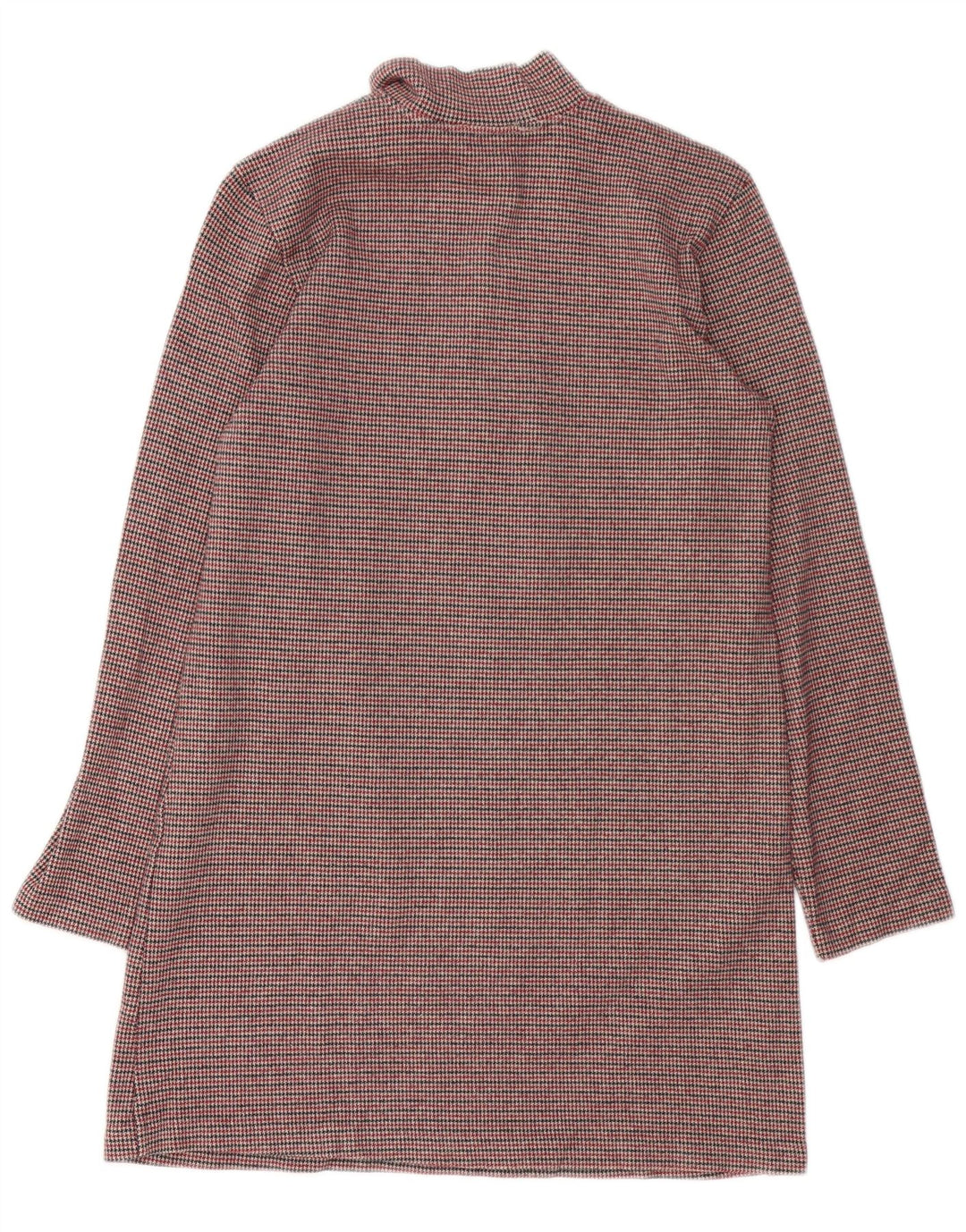 Vestido feminino Zara de manga comprida, Reino Unido 12, médio, marrom, houndstooth