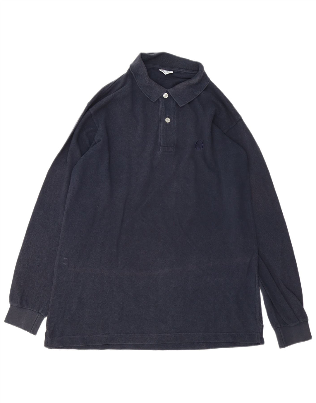 Camisa polo masculina de manga comprida Sergio Tacchini algodão azul marinho médio