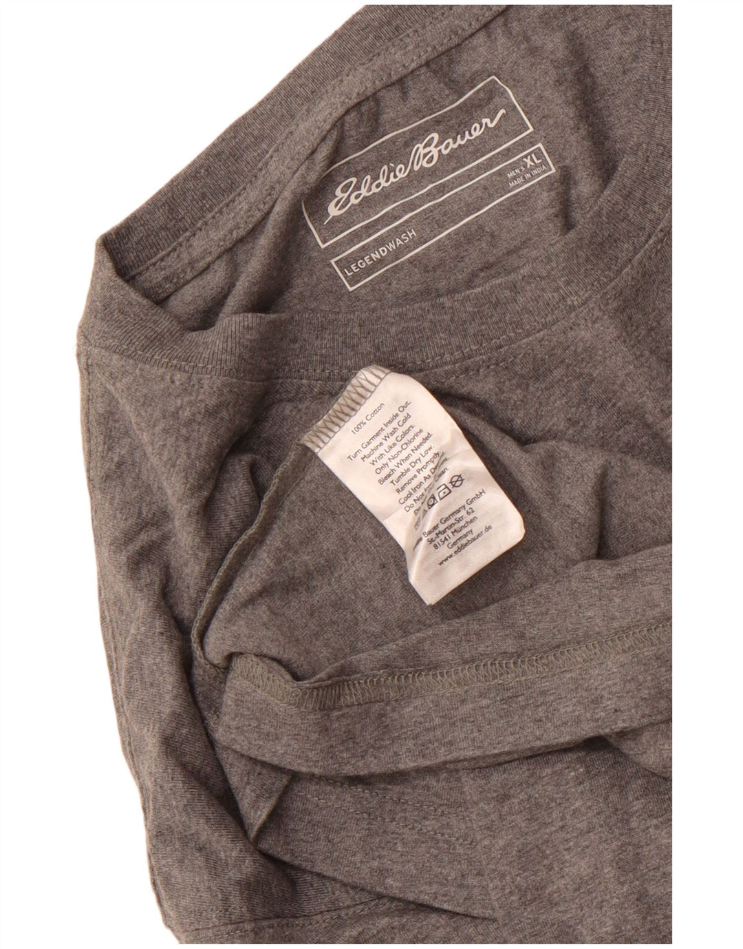 Camiseta masculina EDDIE BAUER Top XL algodão cinza