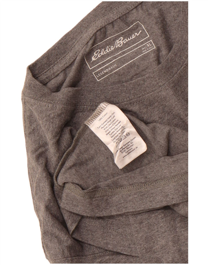 Camiseta masculina EDDIE BAUER Top XL algodão cinza