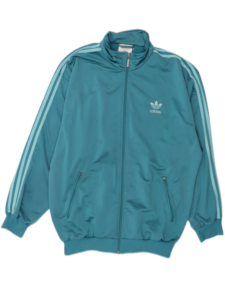 ADIDAS Mens Tracksuit Top Jacket UK 42/44 Grande Azul Poliéster