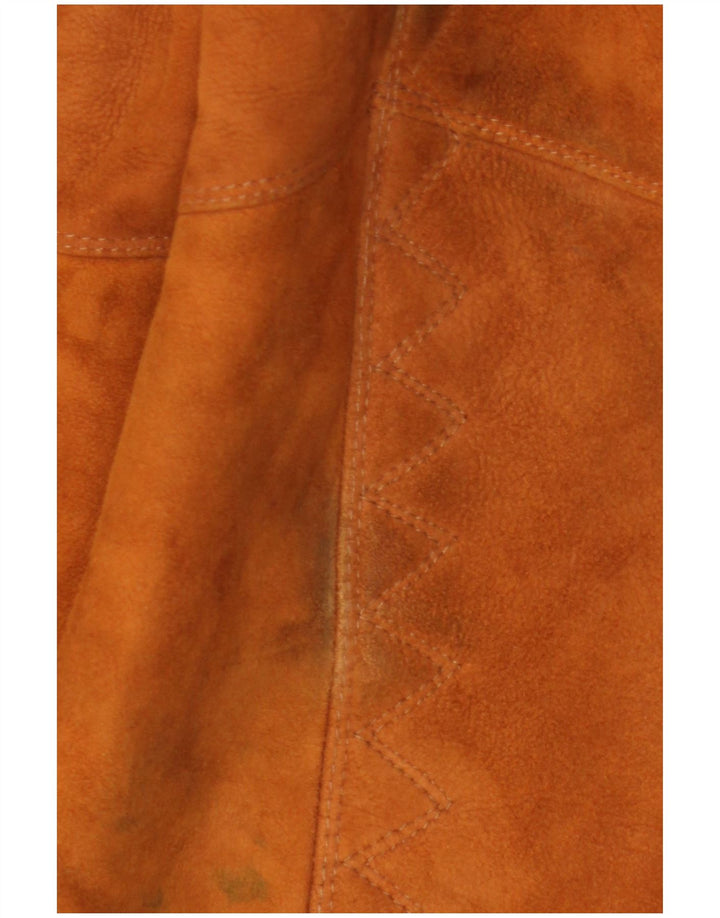 Casaco feminino vintage solto de corte IT 48 XL couro marrom