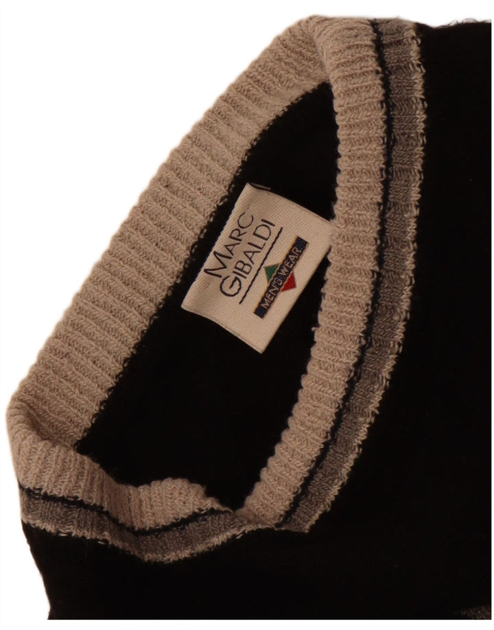 Suéter masculino Marc Gibaldi com gola redonda, pequeno, preto, geométrico