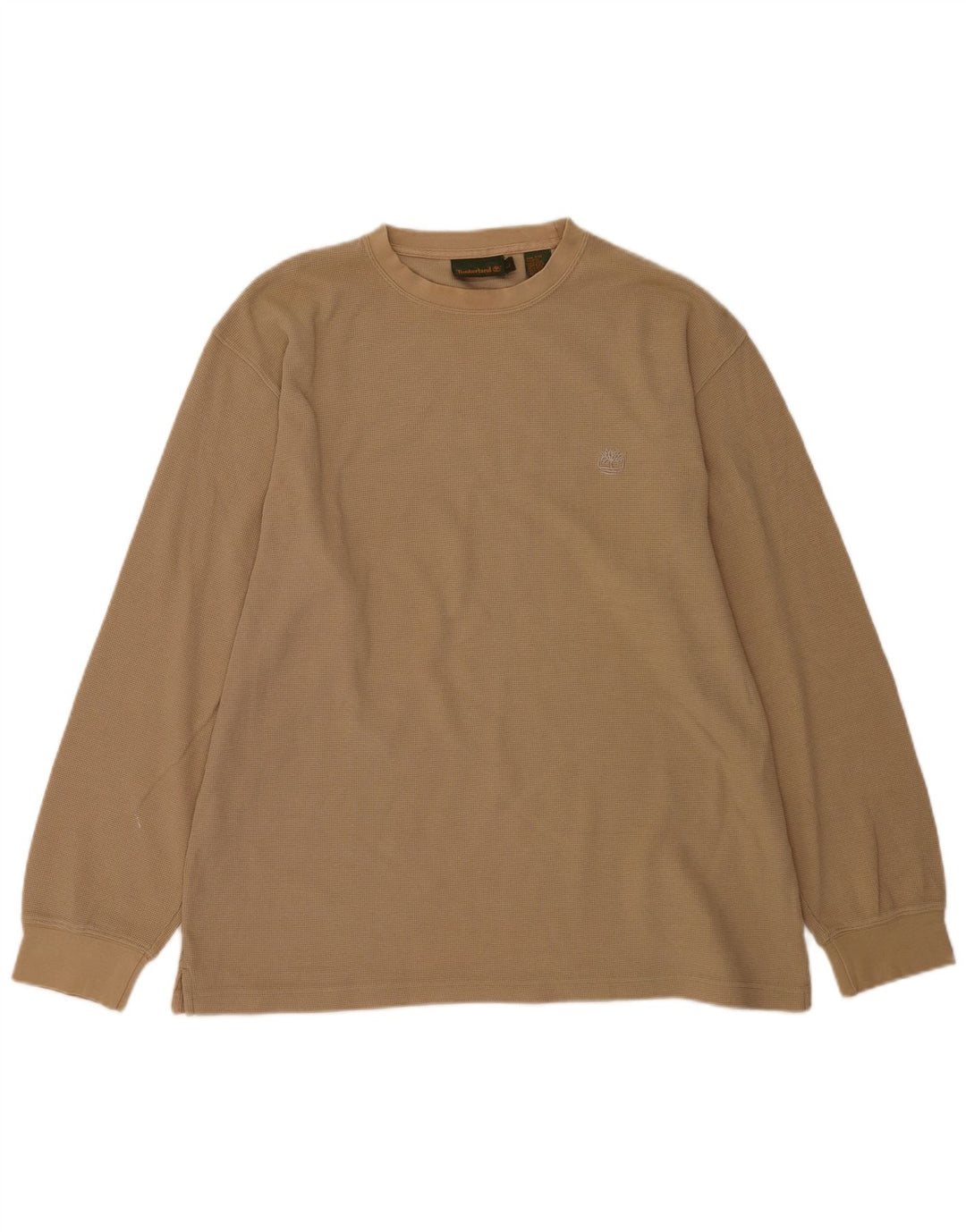 Timberland Mens Top Manga Longa Grande Algodão Marrom