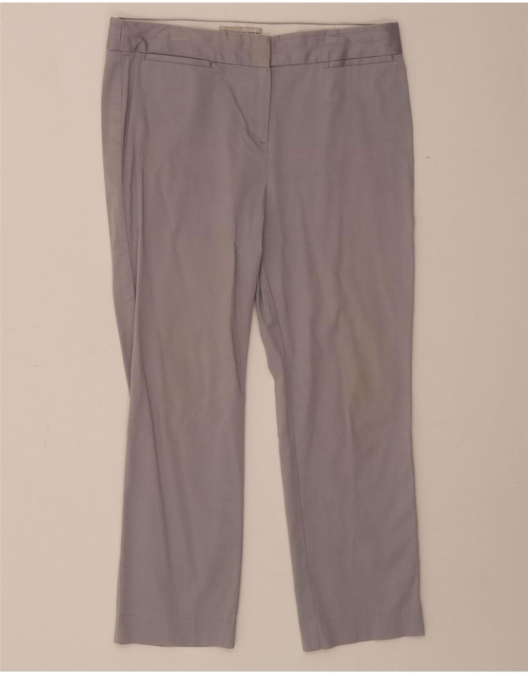 Calça feminina cortada reta Marks & Spencer Reino Unido 12 médio W30 L24 cinza