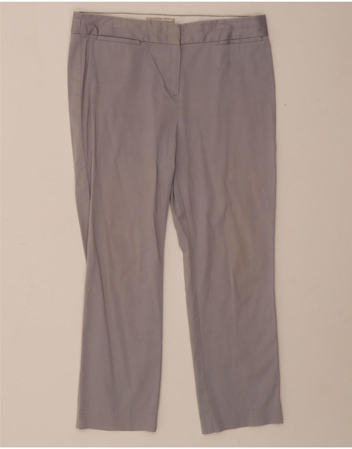 Calça feminina cortada reta Marks & Spencer Reino Unido 12 médio W30 L24 cinza