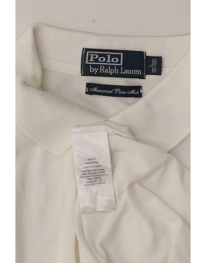 Camisa masculina Polo Ralph Lauren grande algodão branco