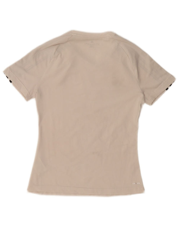 Camiseta Adidas Climalite Feminina Top UK 4/6 XS Off White Poliéster