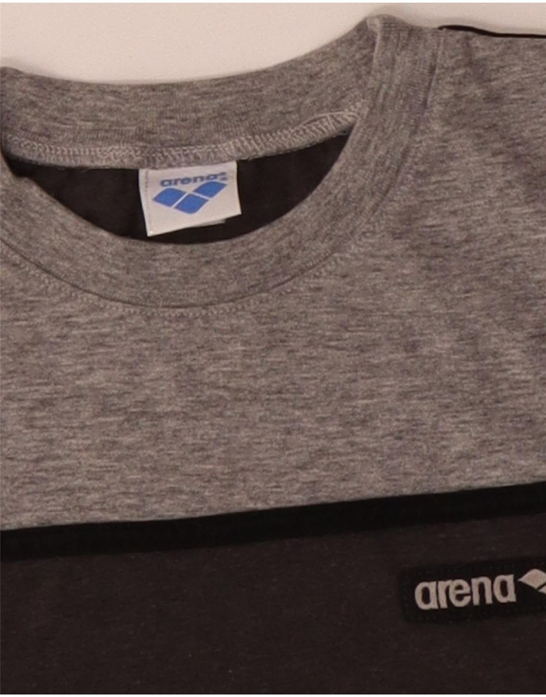 Camiseta masculina ARENA Top cinza médio algodão colorblock