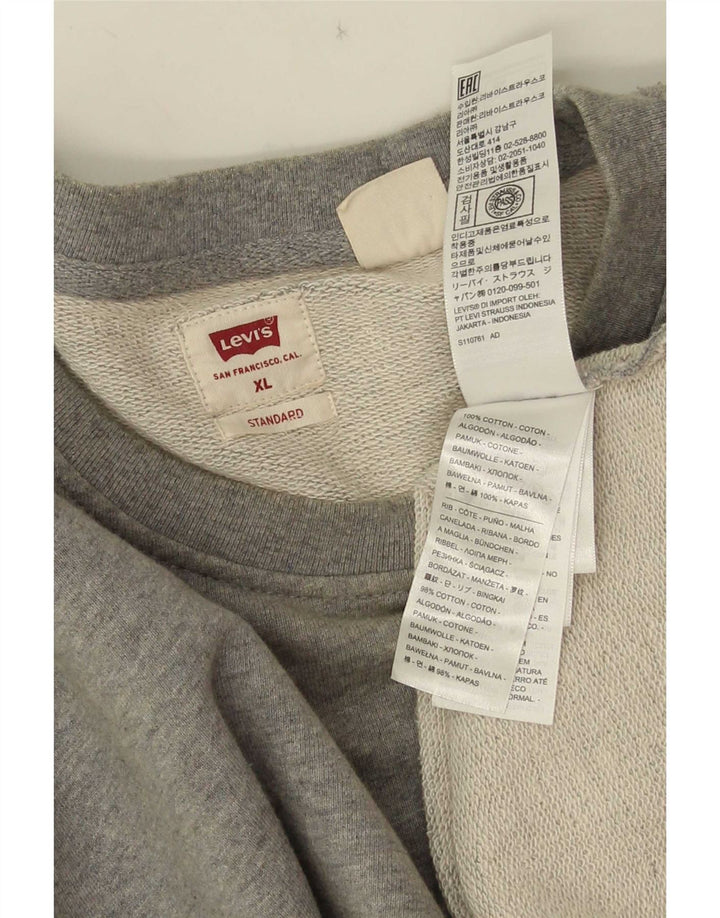 Levi's Masculino Padrão Moletom Jumper XL Cinza Algodão