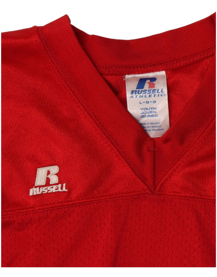 Russell Athletic Boys Jersey Top 14-15 Anos Grande Poliéster Vermelho