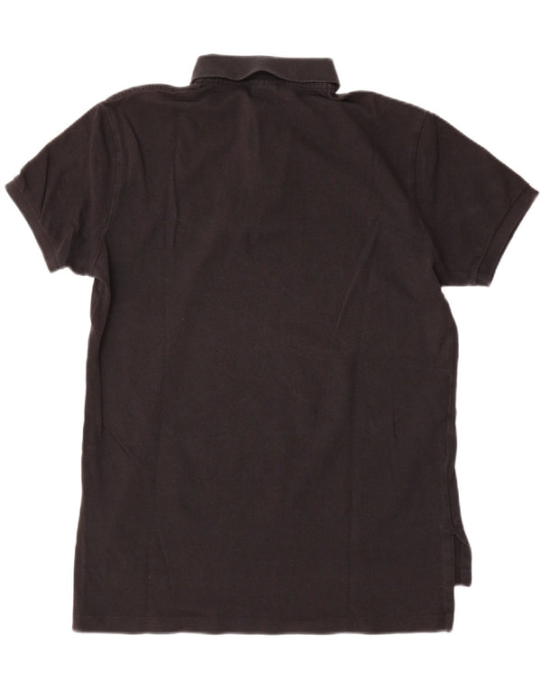 Camisa polo masculina Polo Ralph Lauren de ajuste personalizado de algodão preto médio