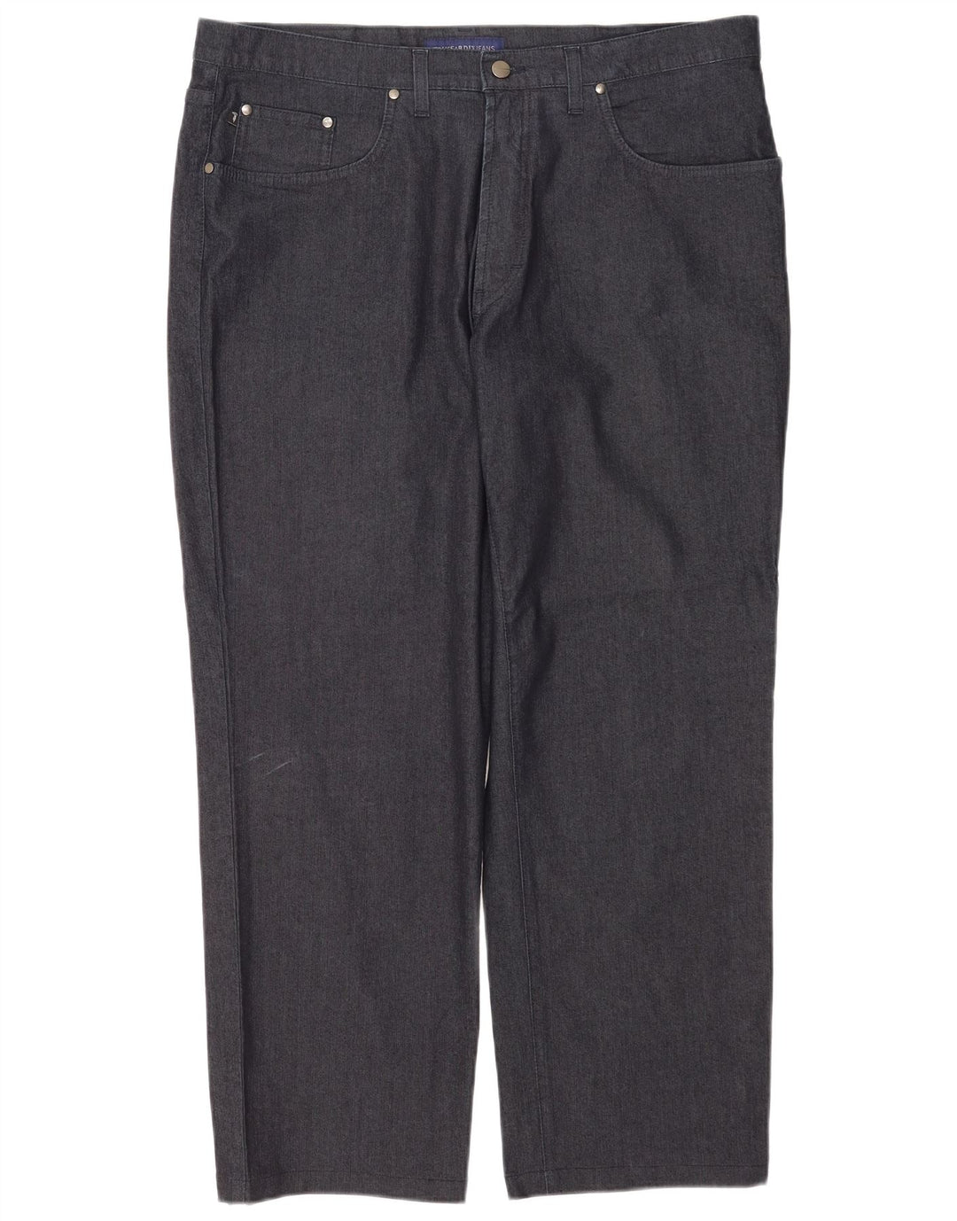 Trussardi Mens Straight Jeans W42 L30 Azul Marinho Algodão