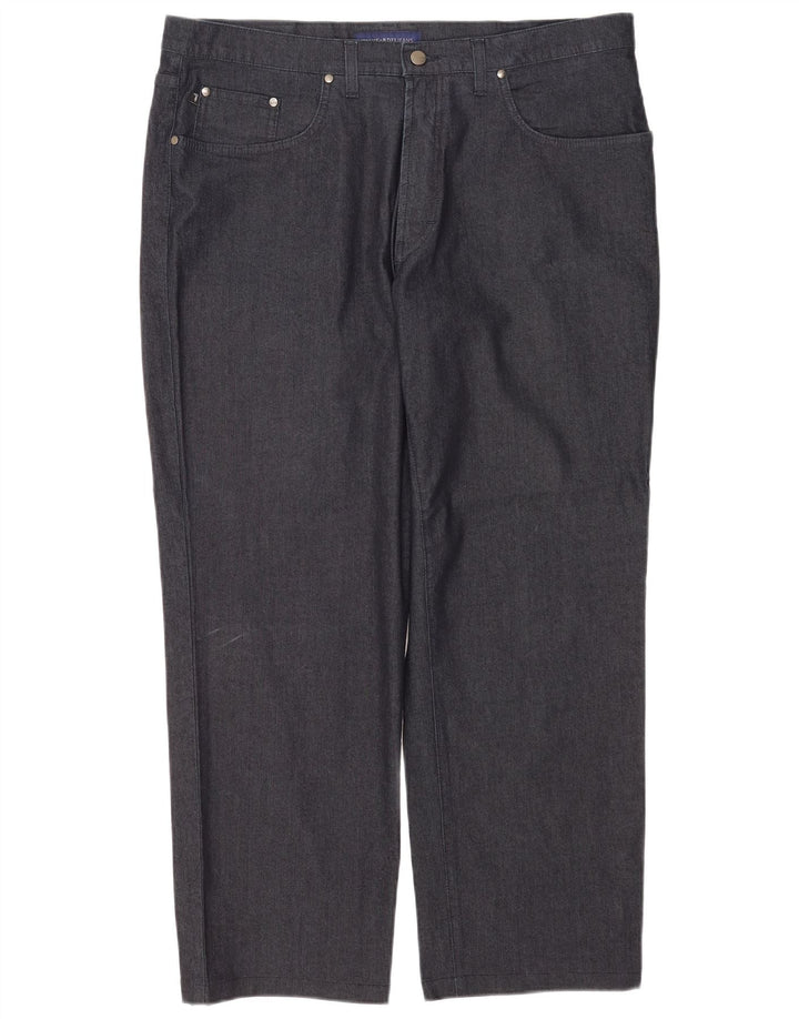 Trussardi Mens Straight Jeans W42 L30 Azul Marinho Algodão
