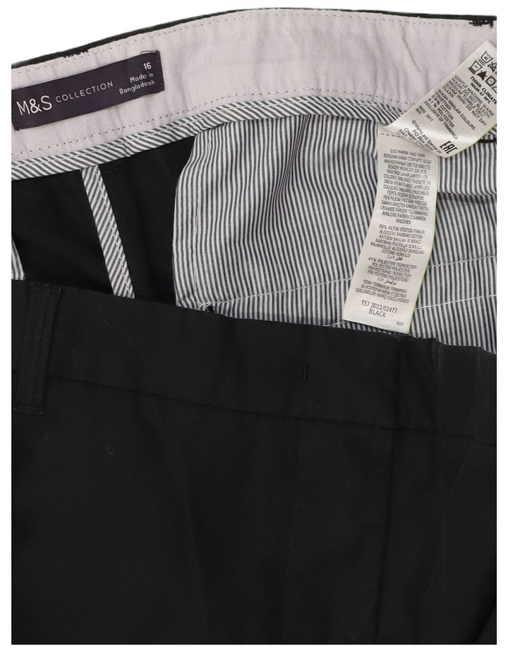 Shorts chino feminino MARKS & SPENCER UK 16 grande 36 poliéster preto