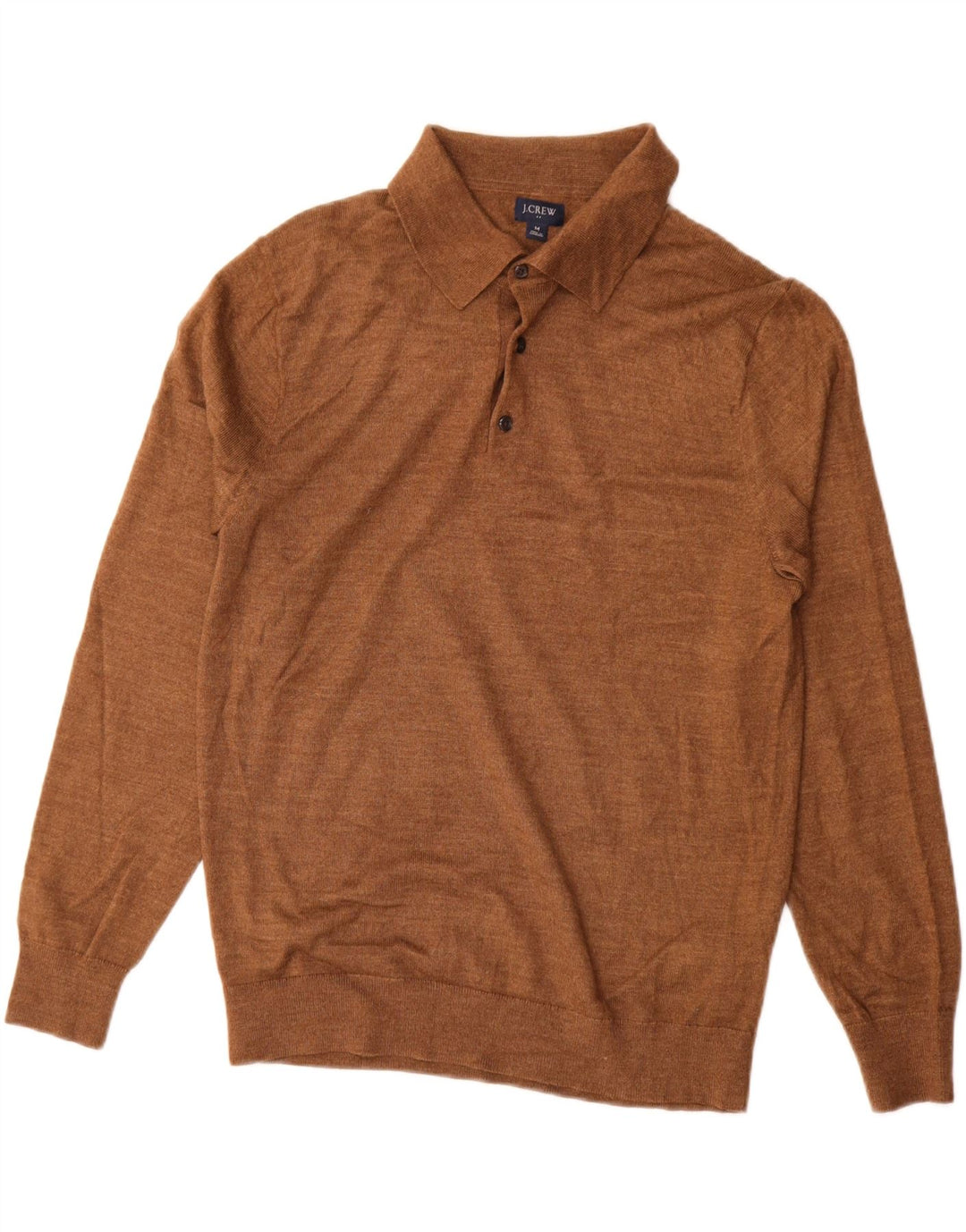 Suéter masculino J. CREW com gola polo e acrílico marrom médio