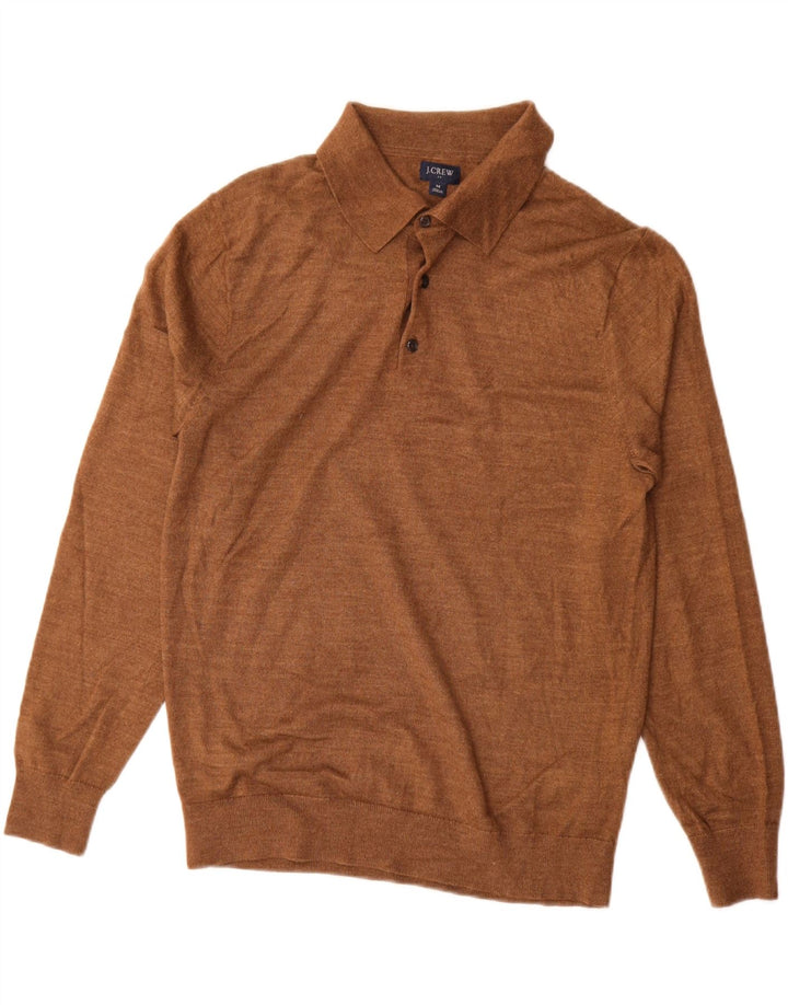 Suéter masculino J. CREW com gola polo e acrílico marrom médio