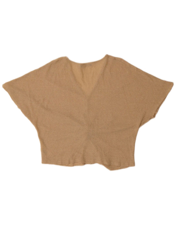 Blusa feminina Batwing Marks & Spencer Reino Unido 16 grande viscose dourada