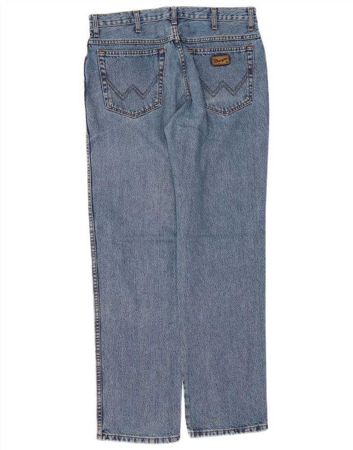 WRANGLER Masculino Texas Straight Jeans W33 L32 Azul Algodão