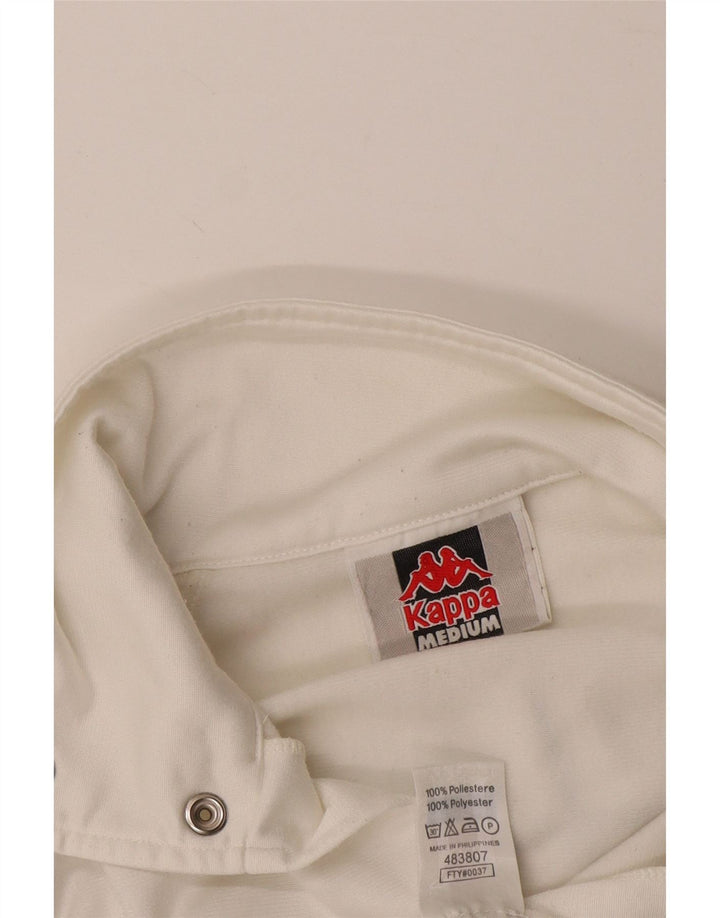 KAPPA Mens Graphic Tracksuit Top Jacket Médio Branco Colorblock Poliéster