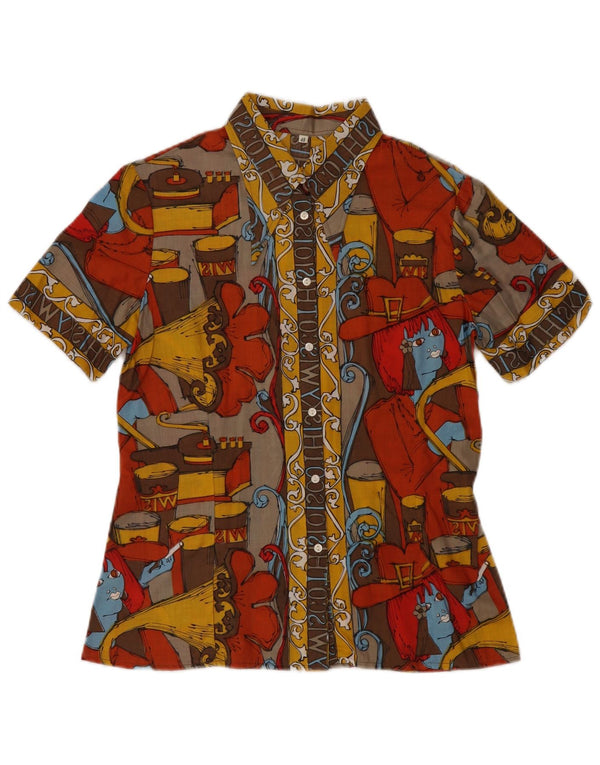 Blusa feminina vintage com estampa abstrata IT 48 XL multicolorida