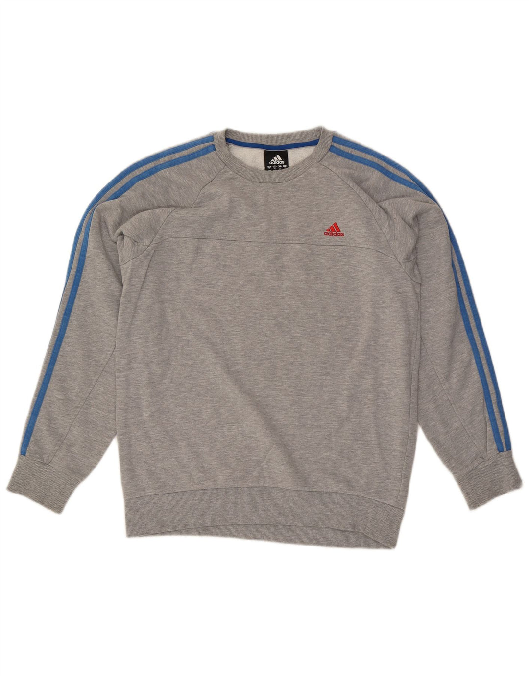 Adidas Mens Moletom Jumper Médio Algodão Cinza