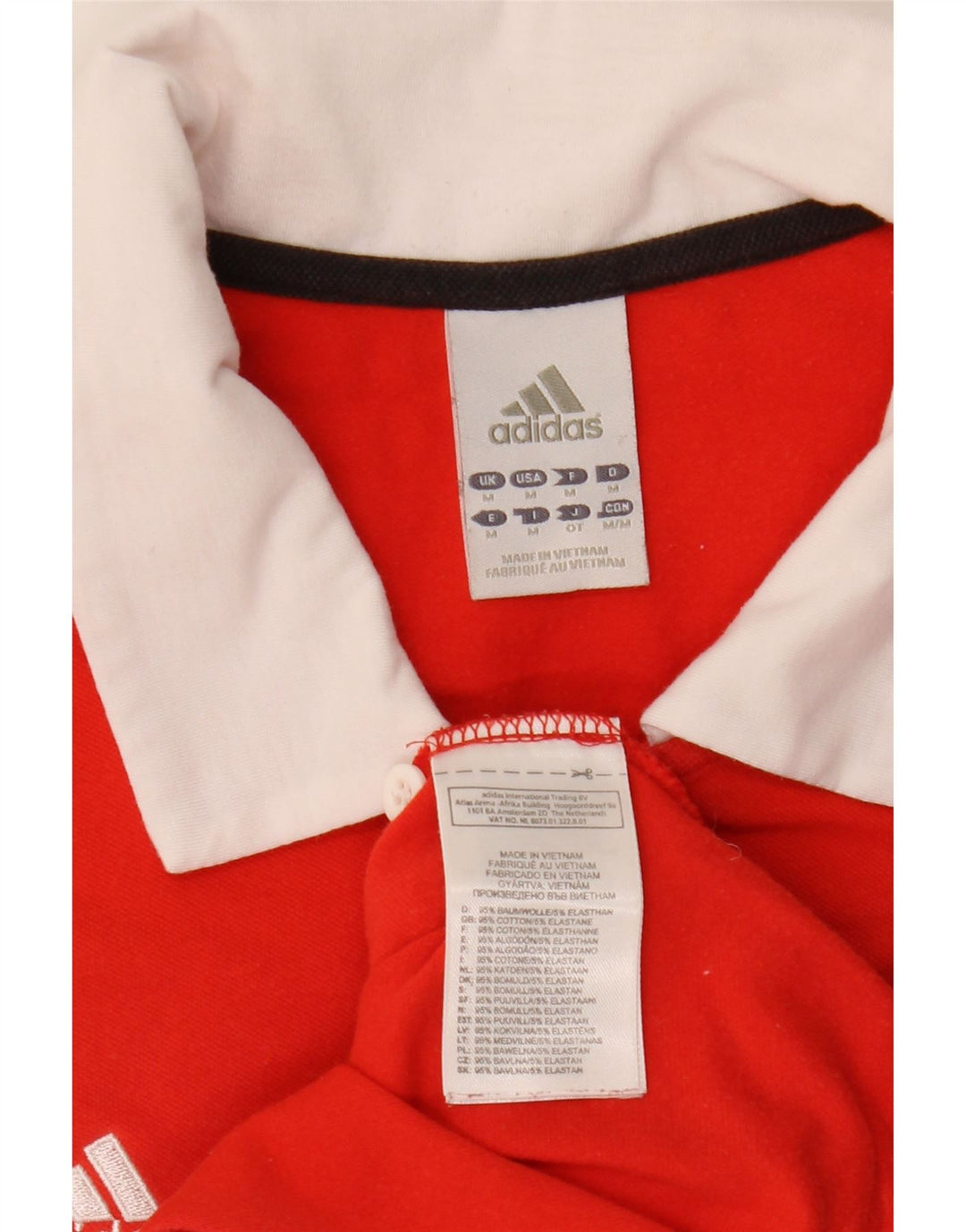 Adidas Womens Graphic Polo Shirt UK 14 Médio Algodão Vermelho