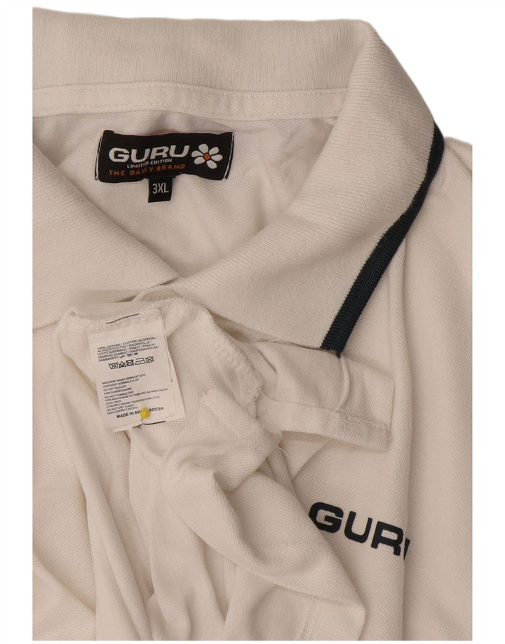 Camisa polo masculina Guru 3XL algodão branco