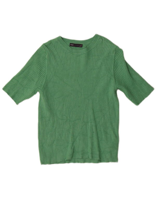 Suéter feminino Marks & Spencer com gola canoa Reino Unido 16 grande verde