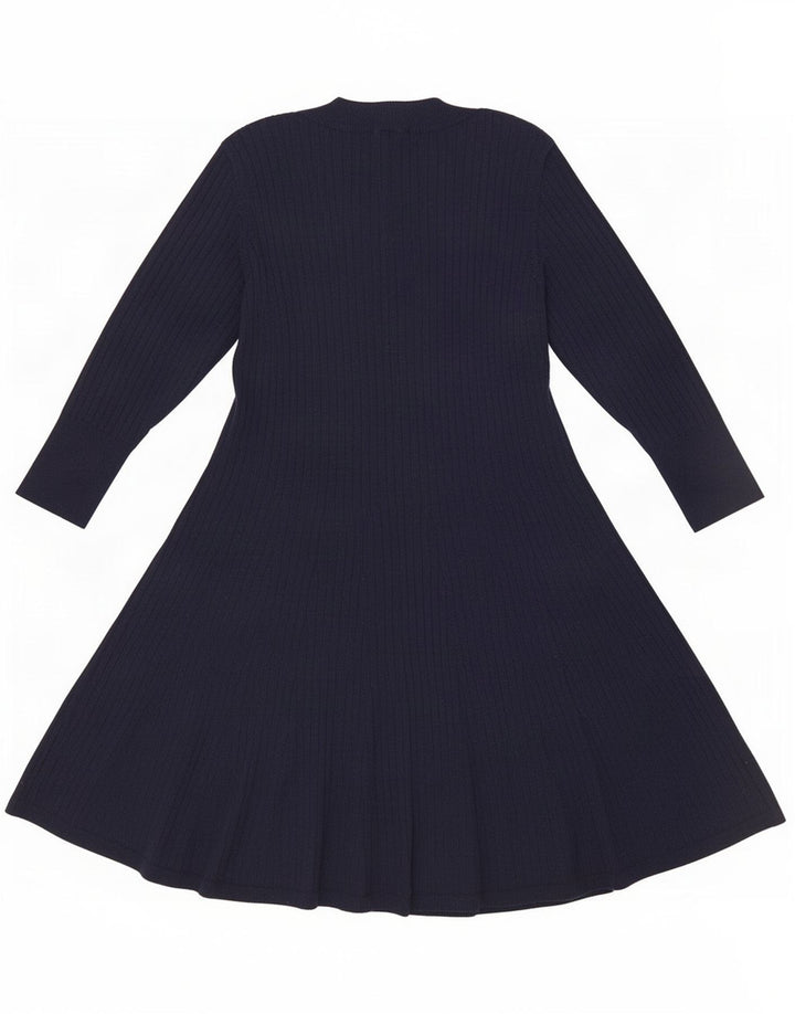 Vestido jumper feminino Monsoon Reino Unido 16 grande poliéster azul marinho