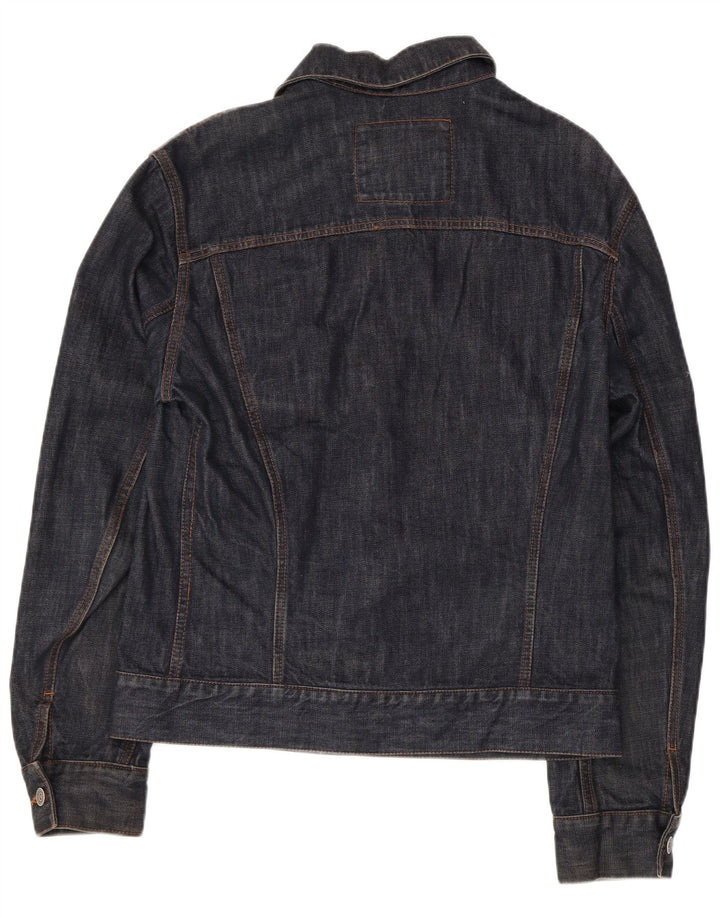 Jaqueta jeans masculina Zara Reino Unido 36 pequeno algodão azul marinho