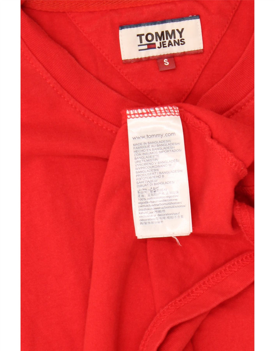 TOMMY HILFIGER Camiseta masculina top pequeno algodão vermelho