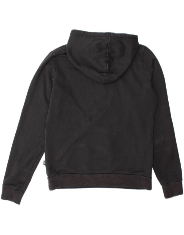 Puma feminino gráfico moletom com capuz Reino Unido 10 pequeno algodão preto