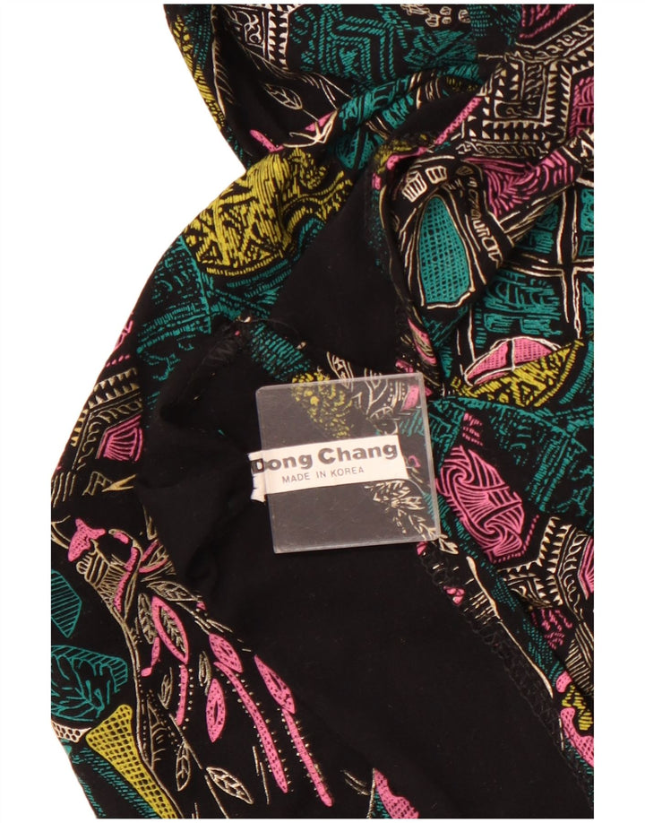 Blusa feminina VINTAGE com ajuste solto UK 18 XL multicolorida geométrica