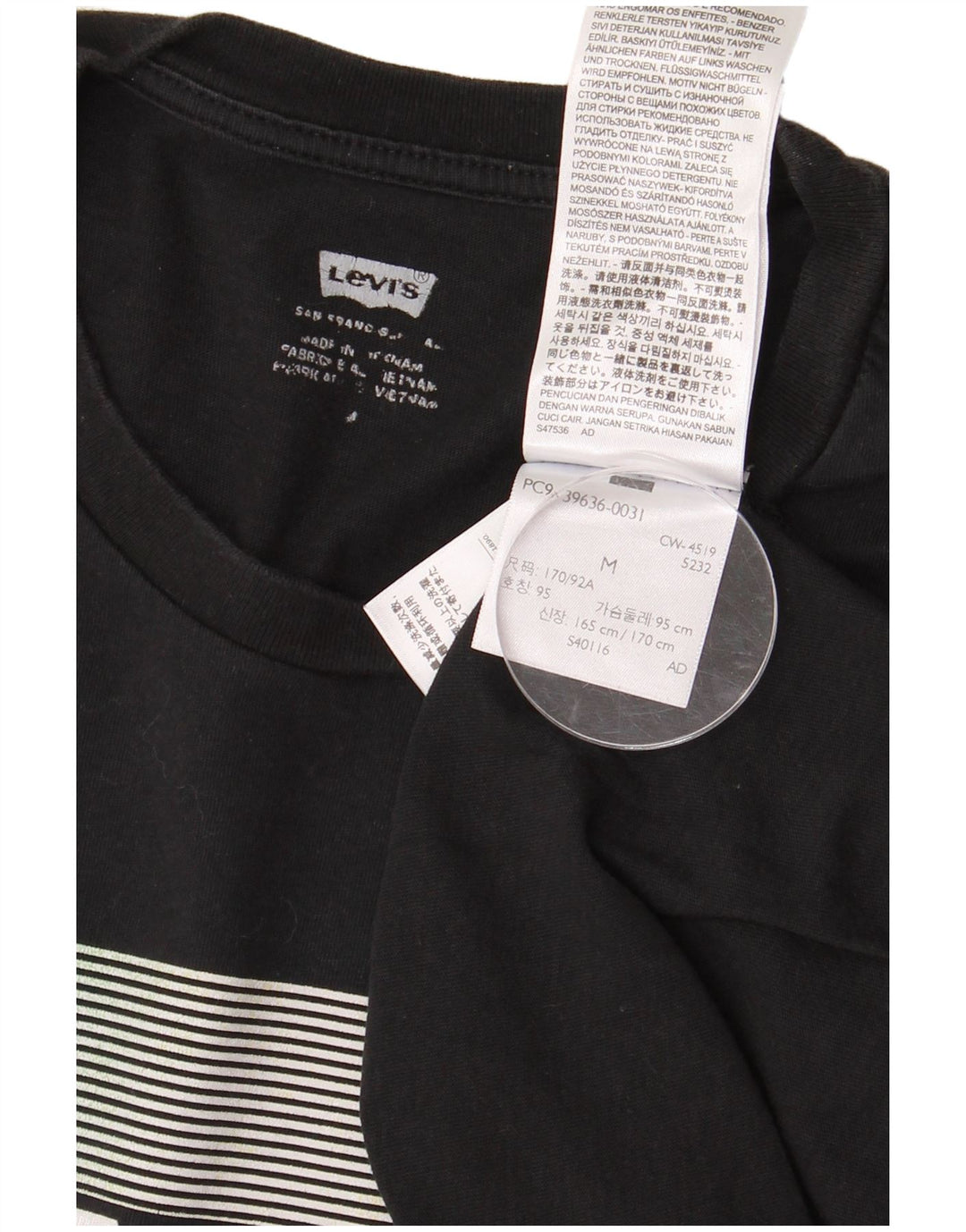 Camiseta gráfica masculina Levi's Top médio algodão preto